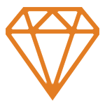 Ikon af diamant som symbol på finish